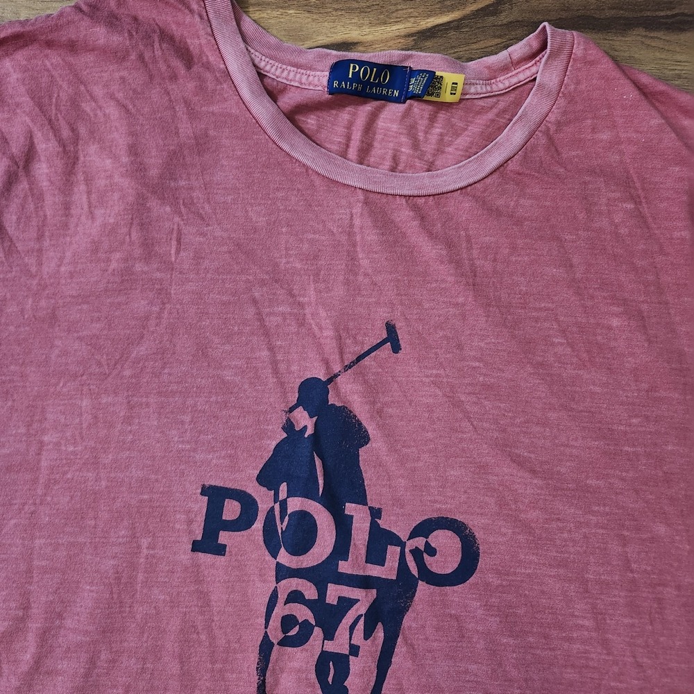 Polo Ralph Lauren Big Pony Logo Jersey T-Shirt Salmon Red Size 3XB Euc